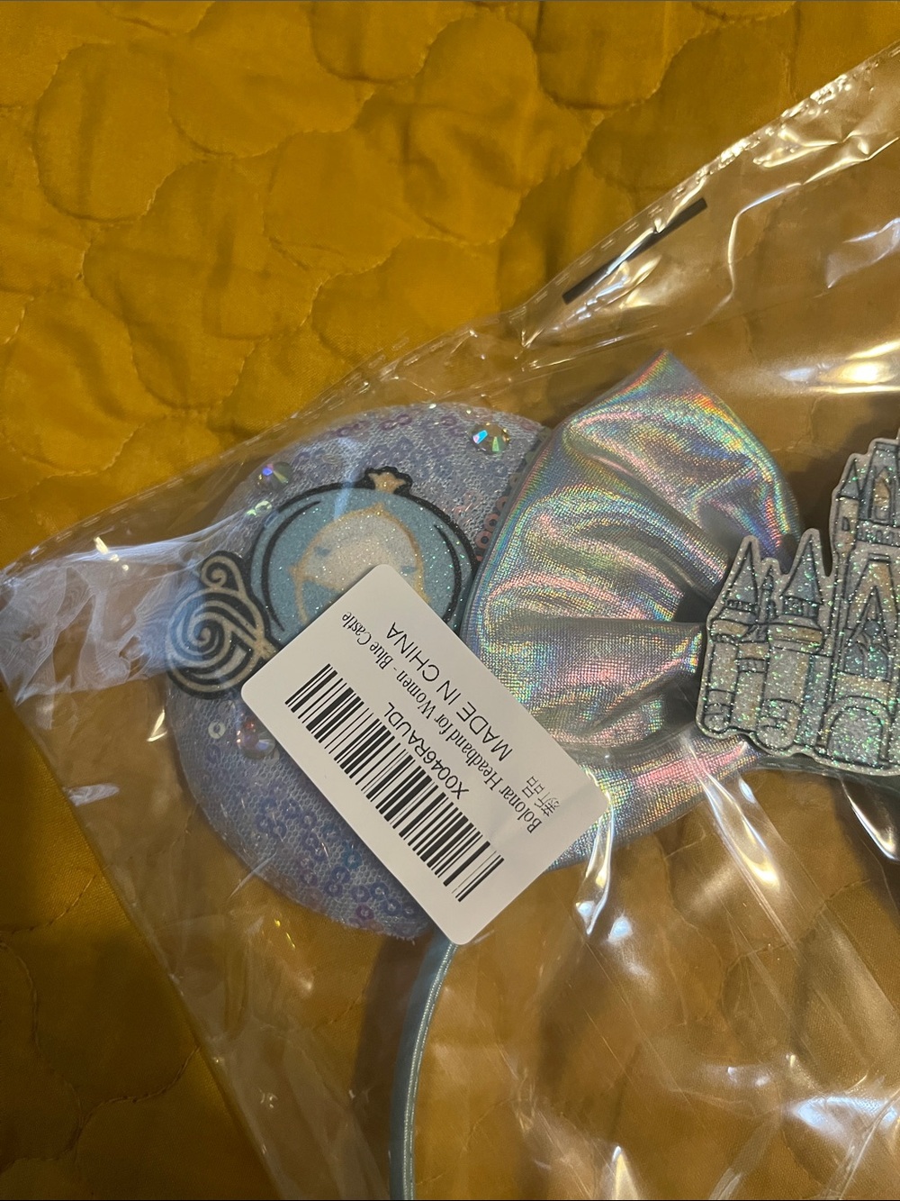 Iridescent Cinderella Castle Headband with Bow - Silver - Picture 4 of 4